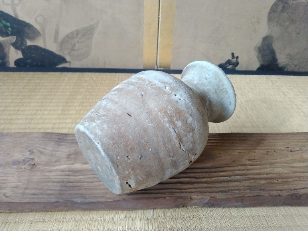 平安時代頃　須恵器瓶　骨董　古美術　仏教美術　茶道具　華道　花器　土器　徳利　壺