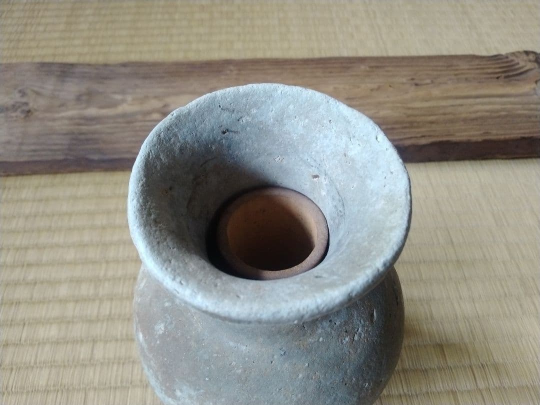平安時代頃　須恵器瓶　骨董　古美術　仏教美術　茶道具　華道　花器　土器　徳利　壺