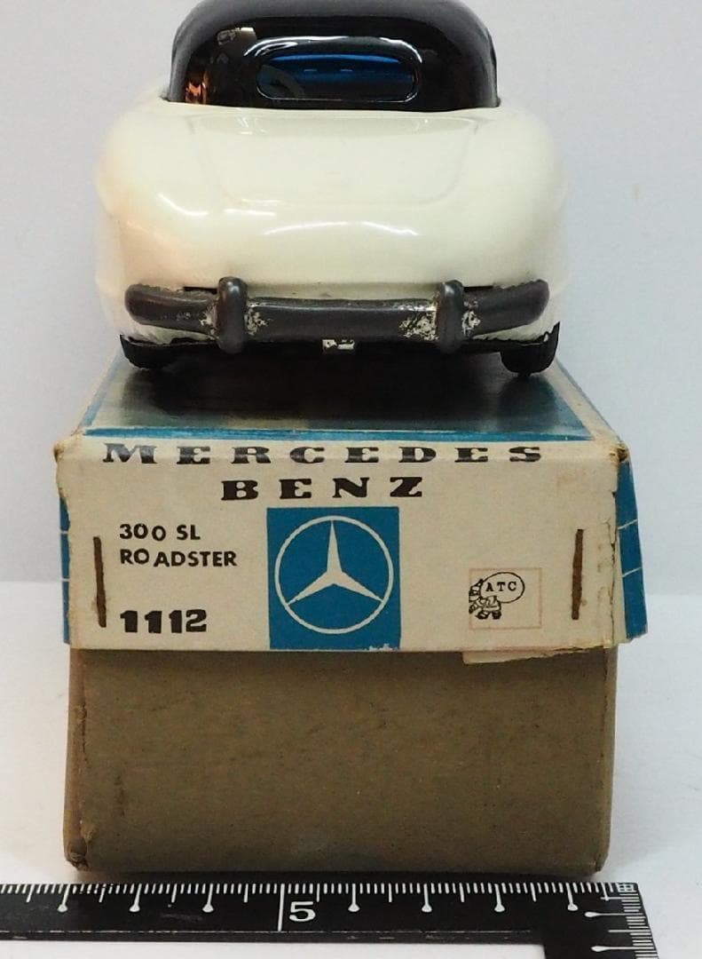 旭玩具【メルセデス ベンツ300SLロードスター白】ブリキtin car【箱付】