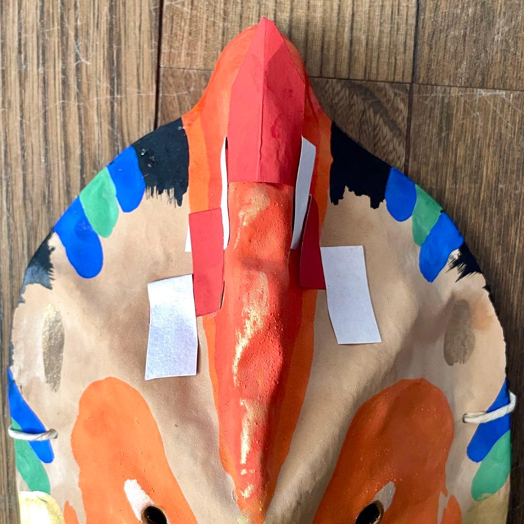 京都　嵯峨面　「干支・とり」鳥　酉　縁起物　厄除け魔除け　藤原孚石作　民芸　民藝