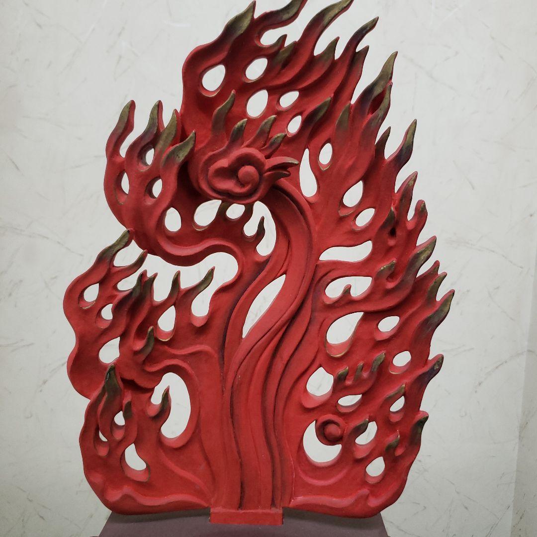 Ｂフライデー蔵出し特価★極彩色 不動明王座像4寸 瑟瑟座★お不動さん火の鳥火炎