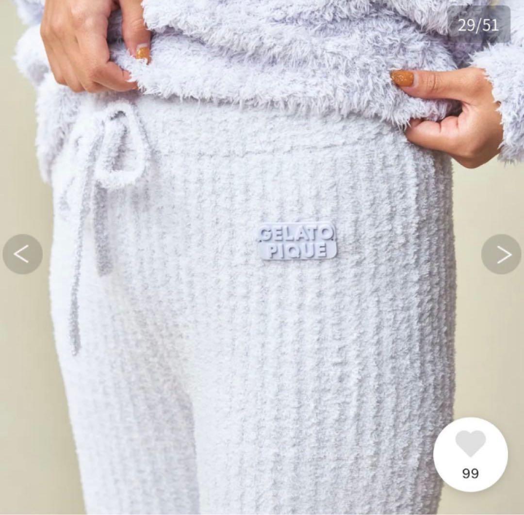 新品タグ付き　ジェラートプルオーバー＆パウダーリブロングパンツセット　ホワイト