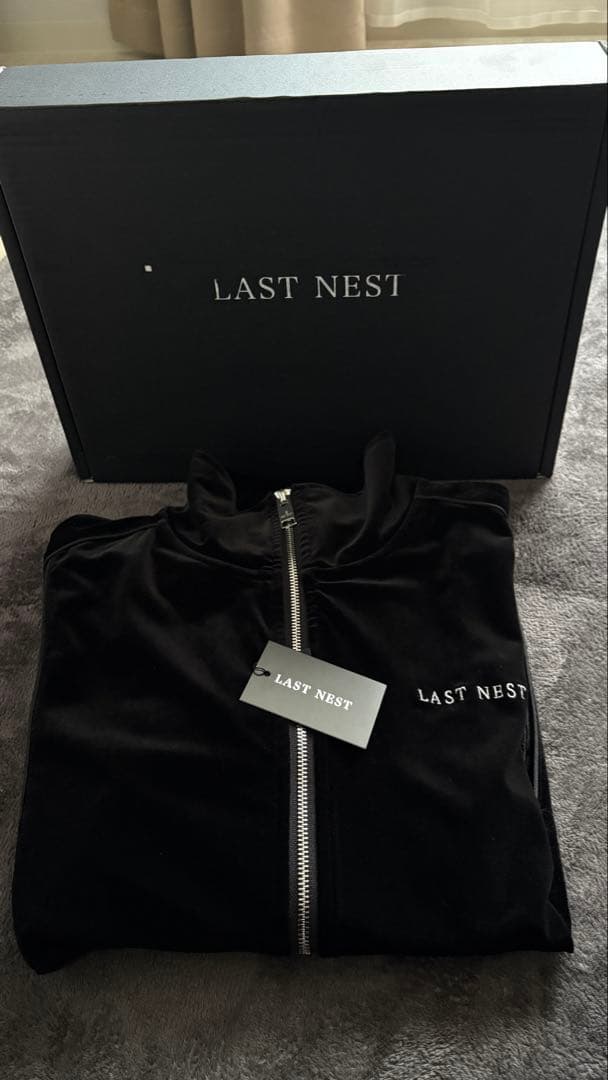 LAST NEST ブラック ベロアジャケット L badhop