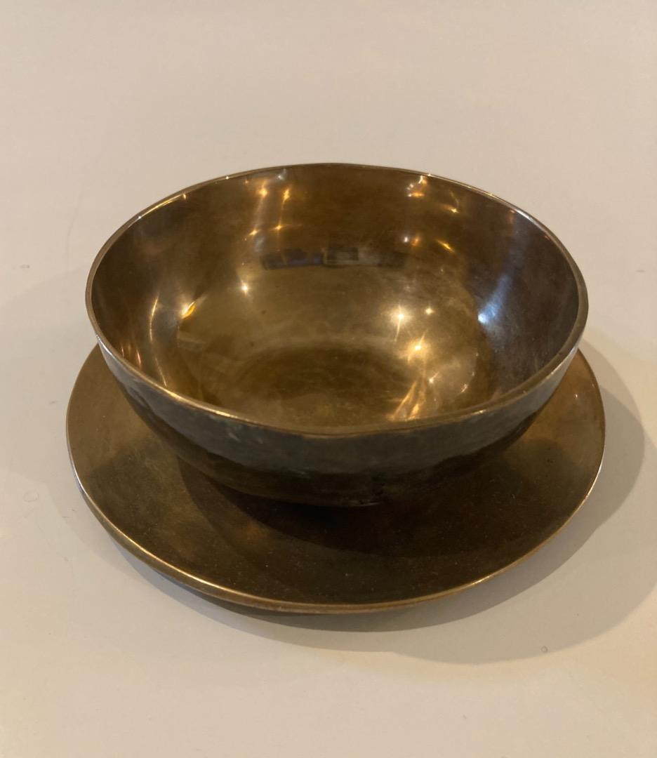 銅錫製ボール！香立て 金色の器 銅70% 錫30% の混合材 356g