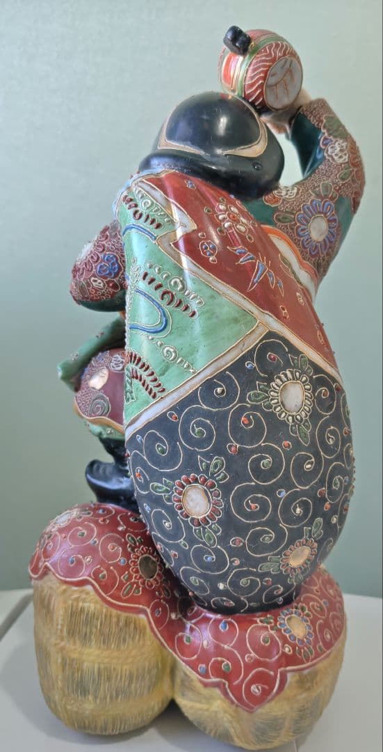 大黒天 置物 七福神 古美術品 金彩 骨董品 アンティーク　縁起物