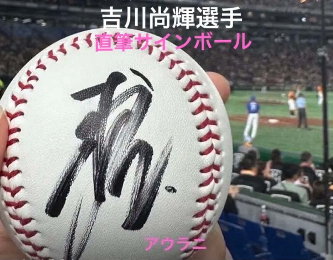 【吉川尚輝選手】読売ジャイアンツ巨人軍　背番号2 直筆サインボール　投げ入れ