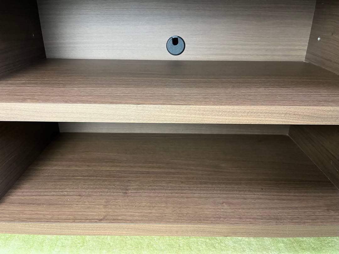 大型オープンシェルフ ブラウン木製テレビボード