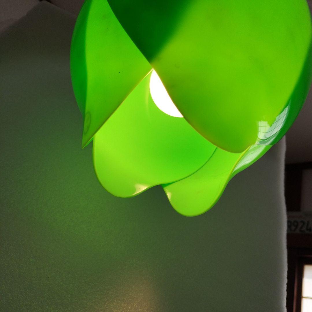 昭和レトロ レトロポップチューリップ型の電気傘 ライト 緑