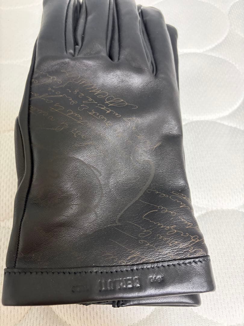 BERLUTI ブラック レザー手袋 サイズ6
