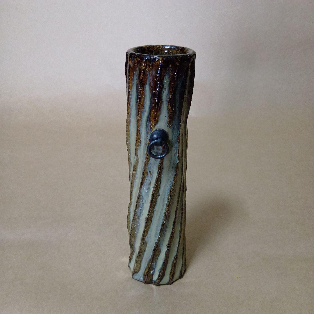 茶道具　高取しのぎ掛花入