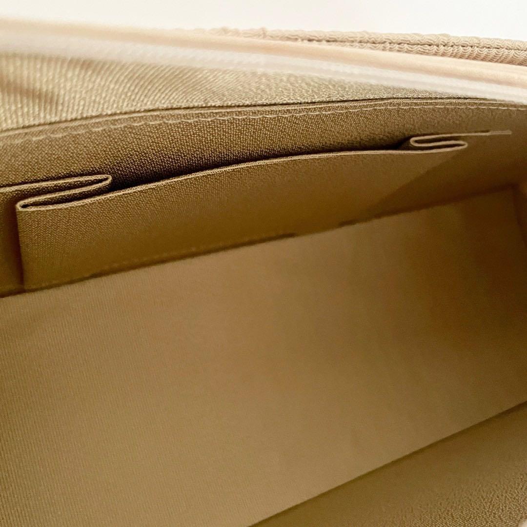 和装バッグ　横長　利休　バッグ　小田巻　ベージュ　正絹　日本製