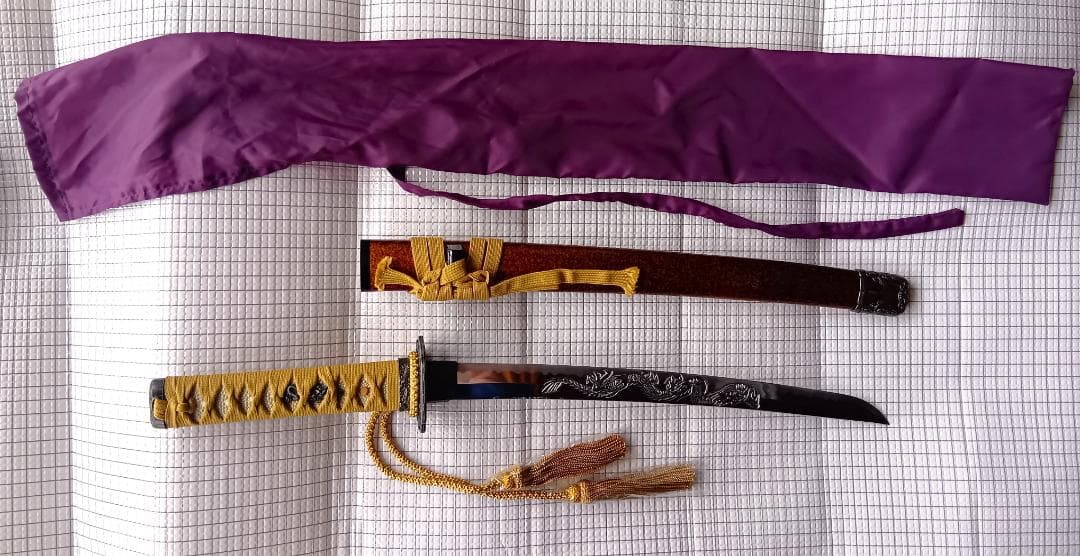 模造刀 木製鞘 紫カバー