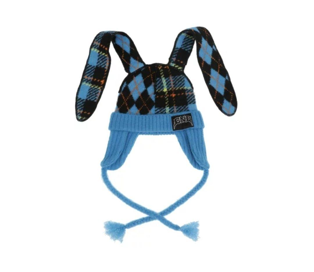 Candy Stripper うさ耳ニット帽 ブルー