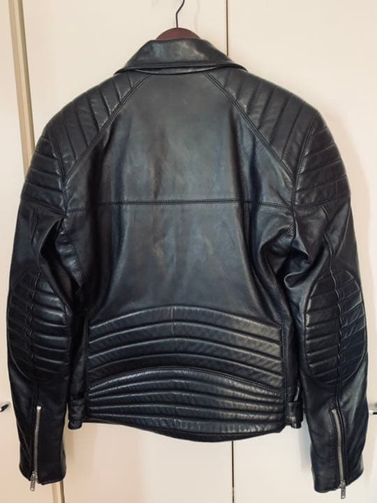 美品◆BLK DNM ブラックデニム　レザー　ライダースジャケット