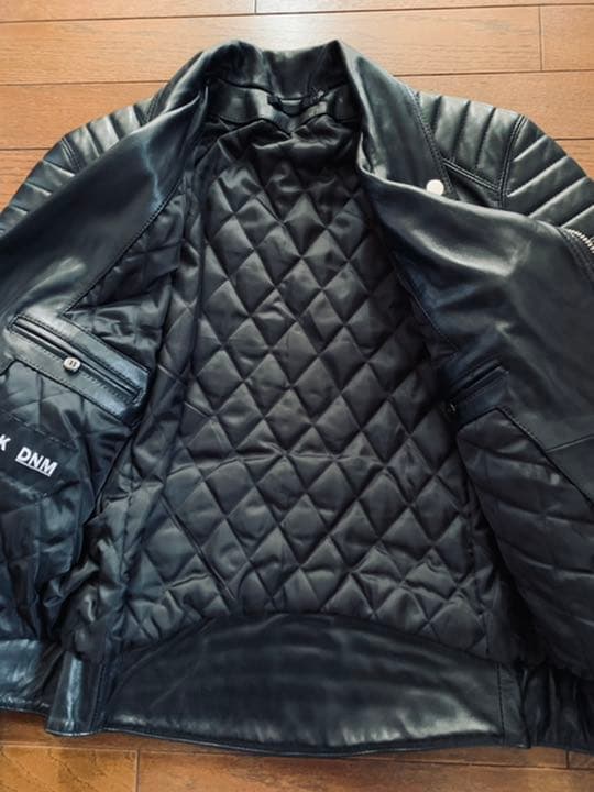 美品◆BLK DNM ブラックデニム　レザー　ライダースジャケット