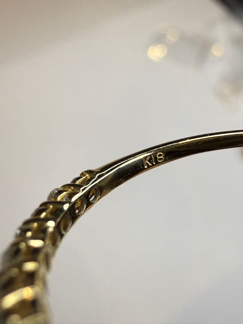 K18YG ハーフエタニティ 0.3ct 16号