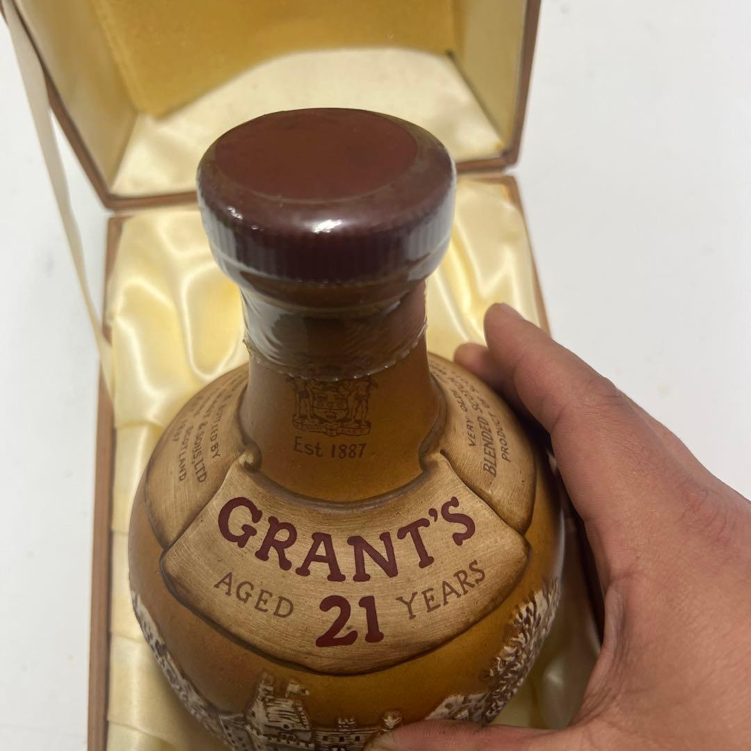GRANT'S グランツ 21年 陶器ボトルウイスキ - 750ml 化粧箱付