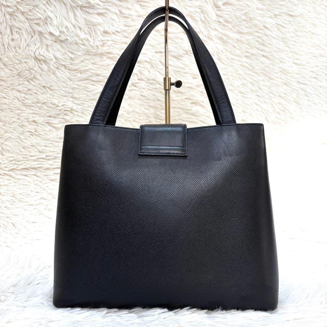 【極美品】WAKO 銀座和光 サフィアーノレザー ゴールド金具　ハンドバッグ　黒