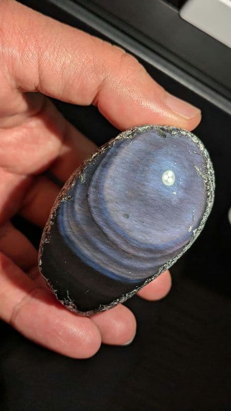 研磨品　十勝石玲瓏　パープル、ブルーレインボーオブシディアン