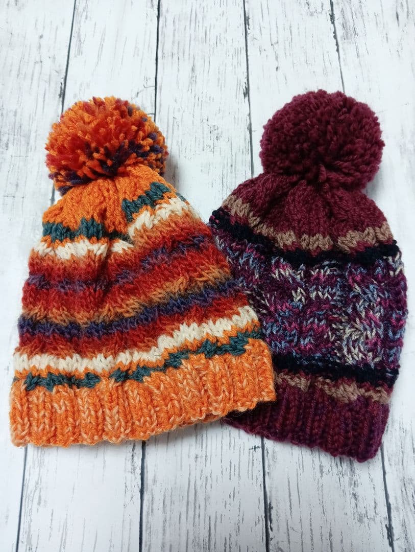 【常盤ひろみ】 手編み帽子　　手編み　帽子　5点セット　Sサイズ