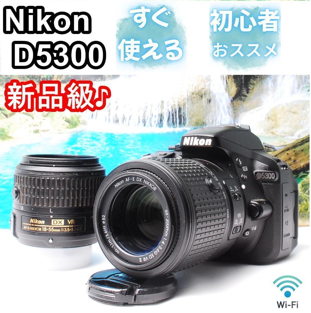 【新品級】Nikon D5300 Wレンズ Wi-Fi転送可能 初心者おススメ