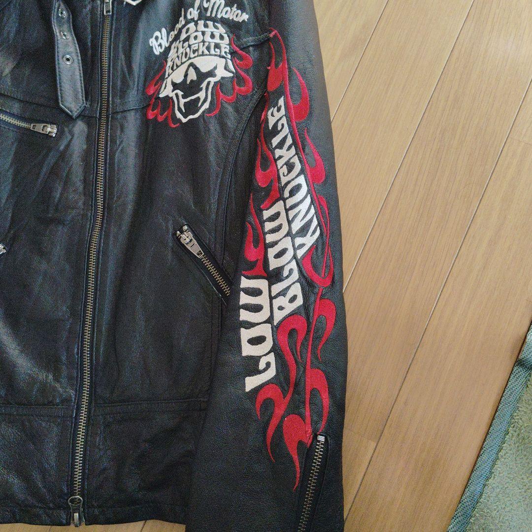 美品ローブローナックルシングルライダースジャケット
