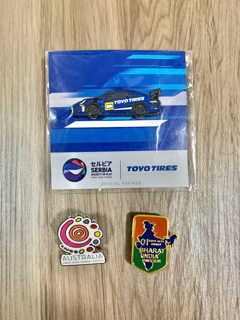 大阪関西万博2025 非売品　セルビア、オーストラリア、バーラトインドピンバッチ
