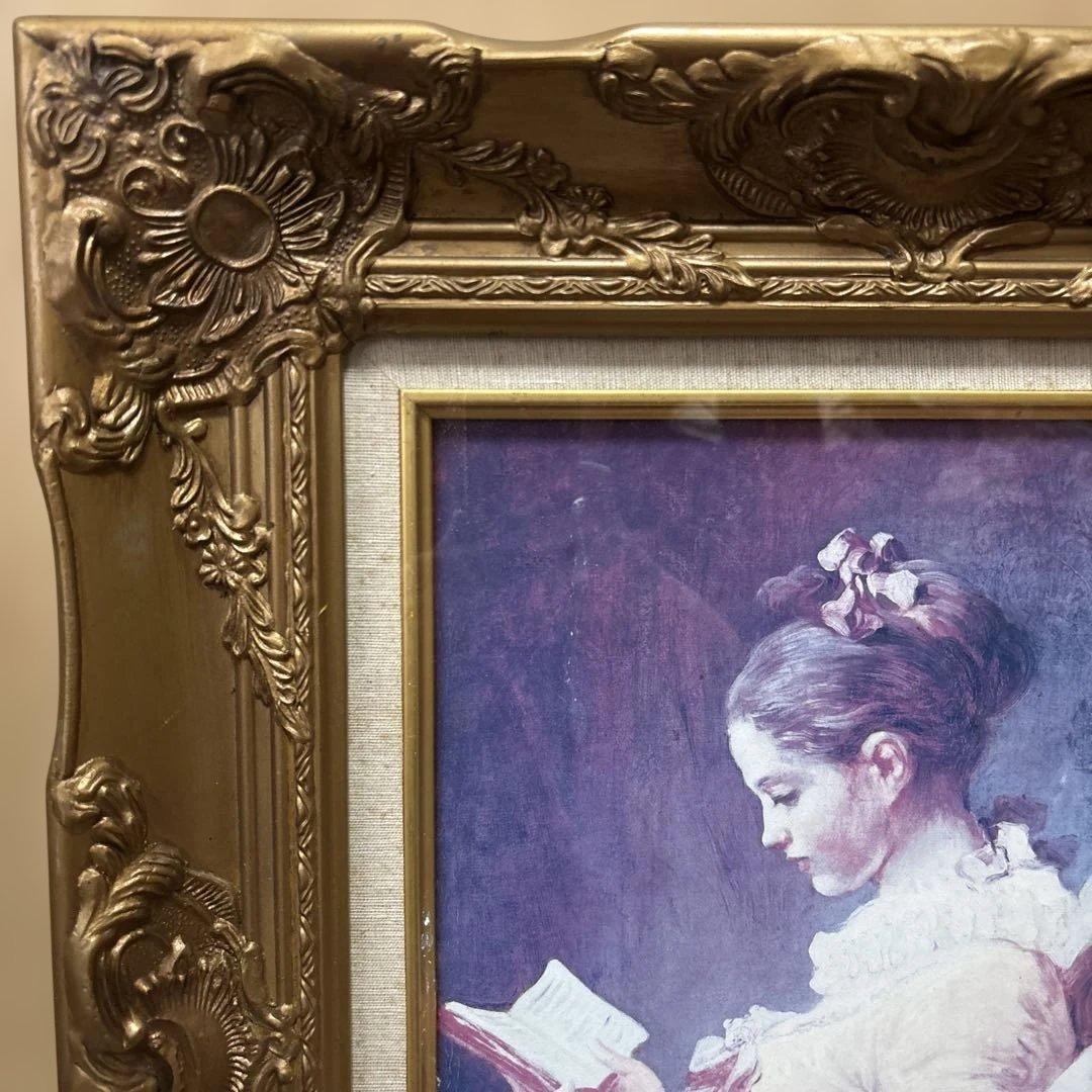 読書する娘 壁掛け ジャン・オノレ・フラゴナール 額縁あり