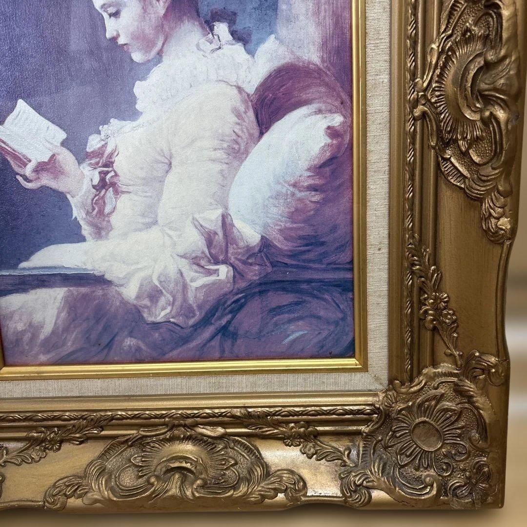 読書する娘 壁掛け ジャン・オノレ・フラゴナール 額縁あり