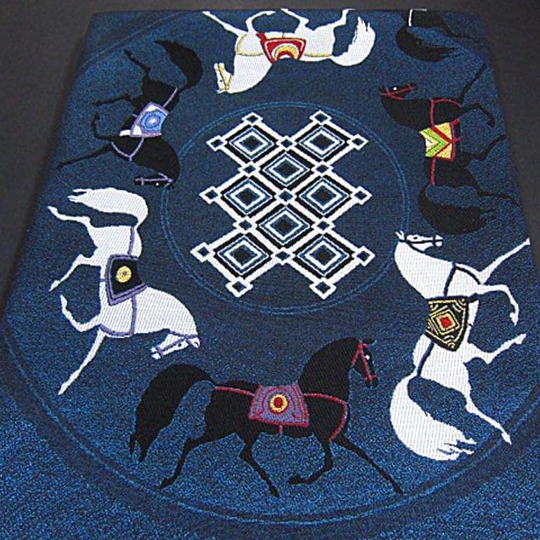 期間限定大幅値下げ！逸品　新品　西陣織高級六通柄袋帯　馬　【綿芯御仕立付】②