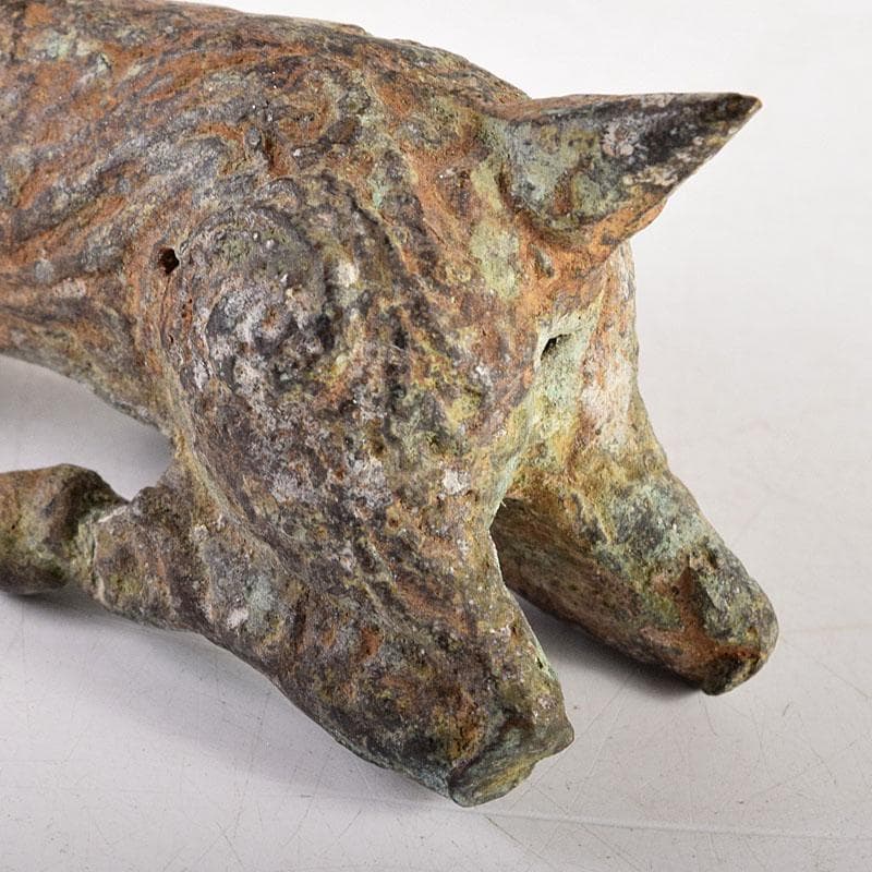 中国　古銅青銅　神獣　麒麟　紙鎮　置物　V　7950