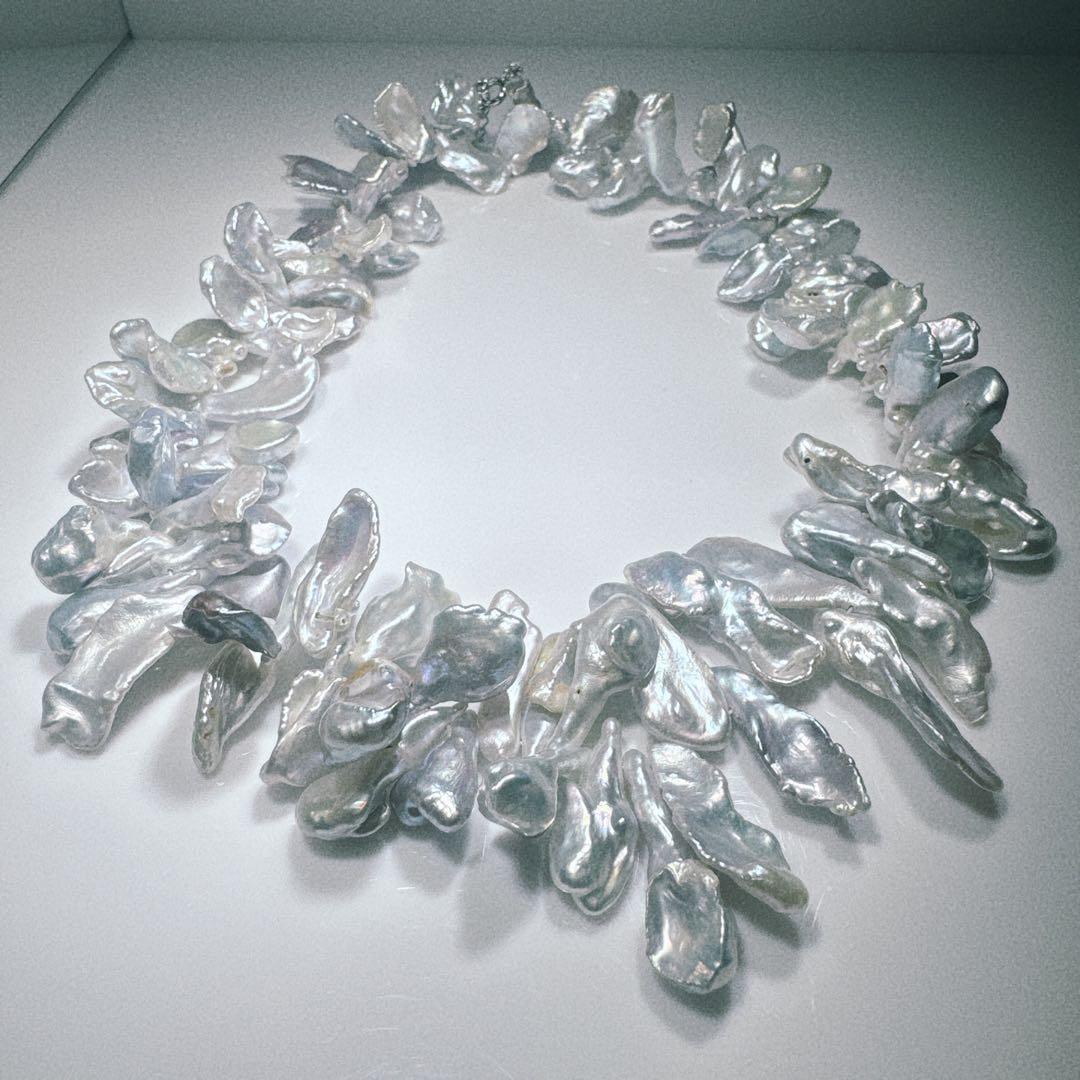 淡水パールネックレスペタルパールネックレス　NO24-919