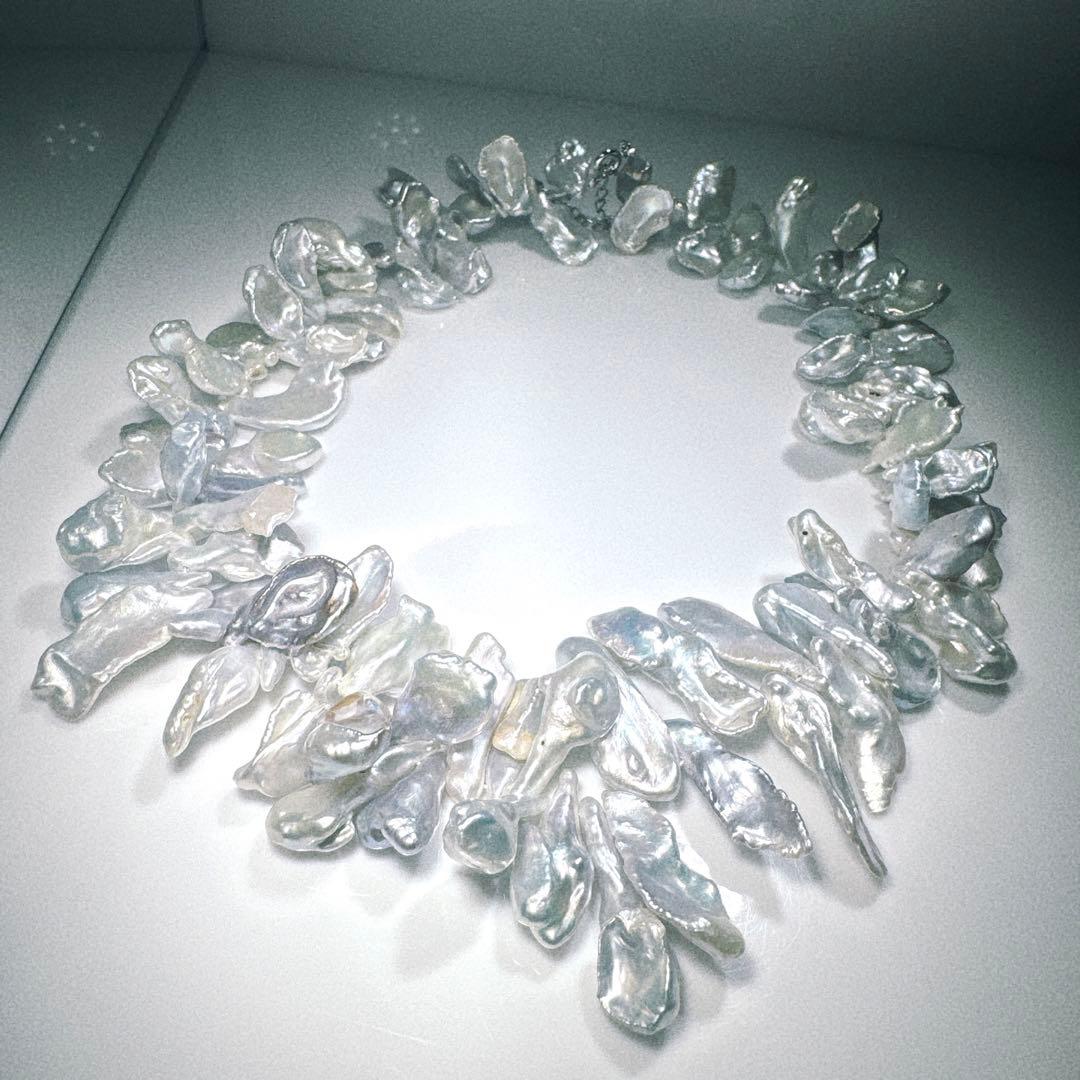 淡水パールネックレスペタルパールネックレス　NO24-919