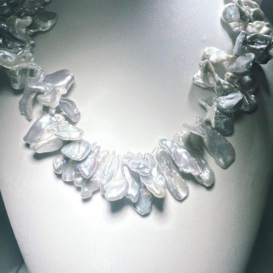 淡水パールネックレスペタルパールネックレス　NO24-919