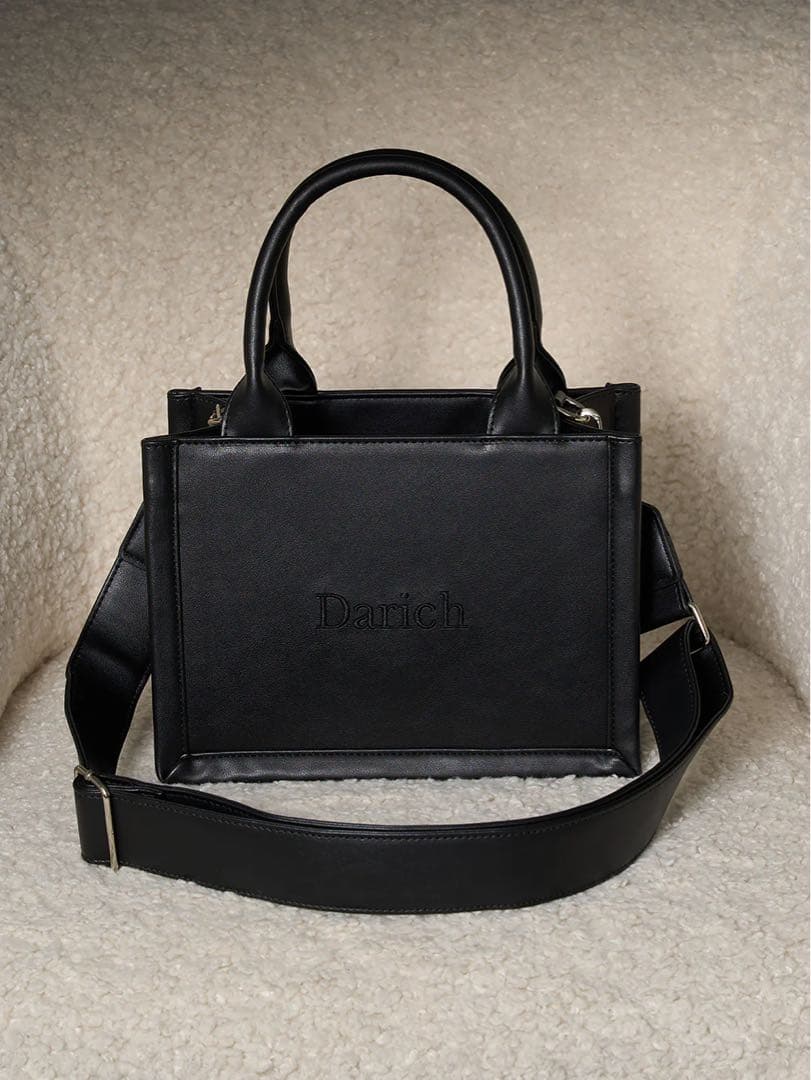 Darich ロゴショルダーレザーミニトートバッグ ブラック