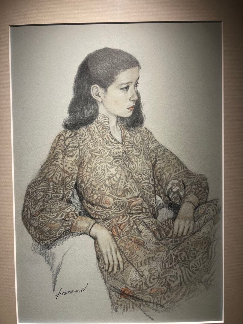 他の人発送×中村英夫【婦人像】パステル　水彩