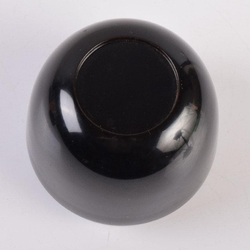 茶道具　黒漆　花字文　棗　時代箱　朱書花押　V　8443