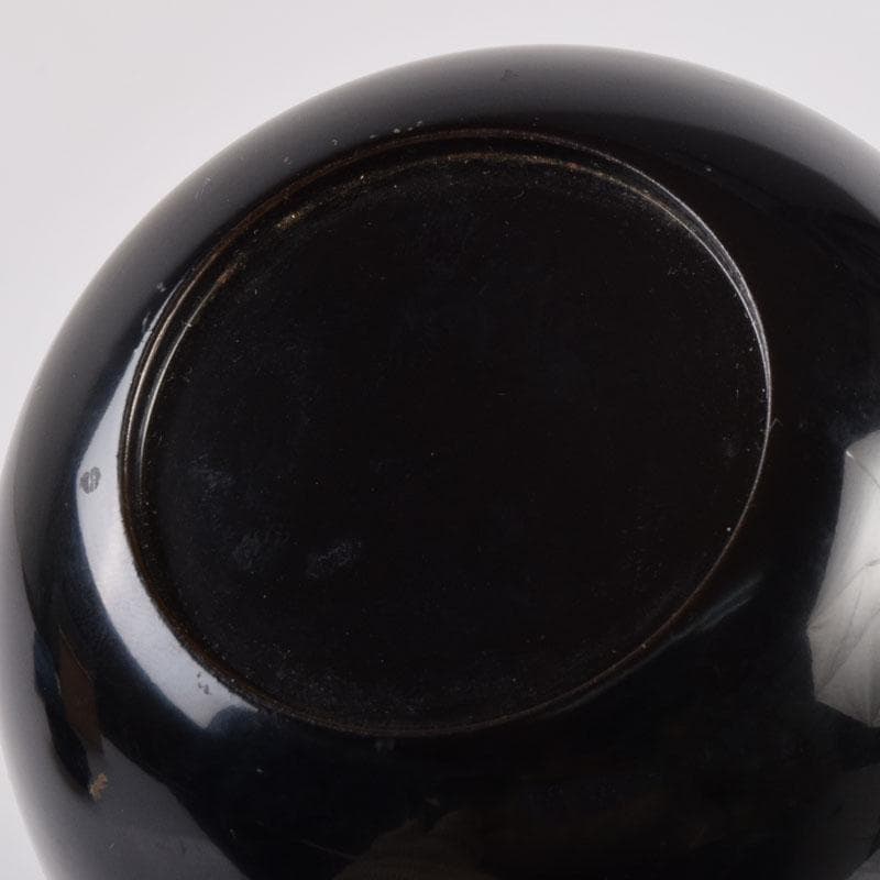 茶道具　黒漆　花字文　棗　時代箱　朱書花押　V　8443