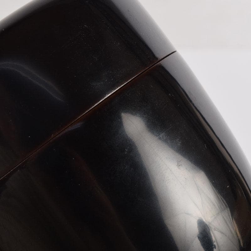 茶道具　黒漆　花字文　棗　時代箱　朱書花押　V　8443