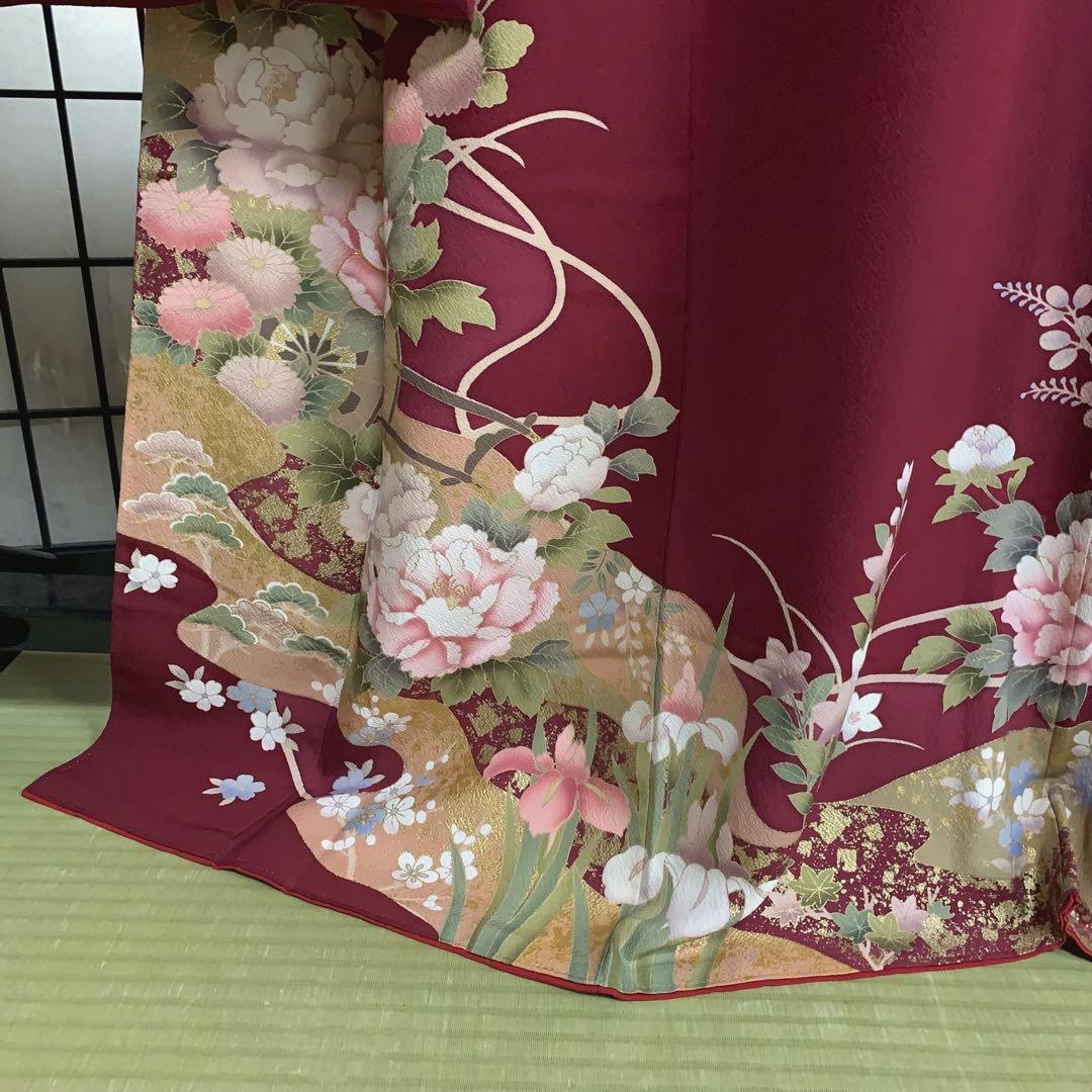 り*い様 【大特価】振袖　6点セット　牡丹柄　友禅　身丈164cm 金糸刺繍　あ