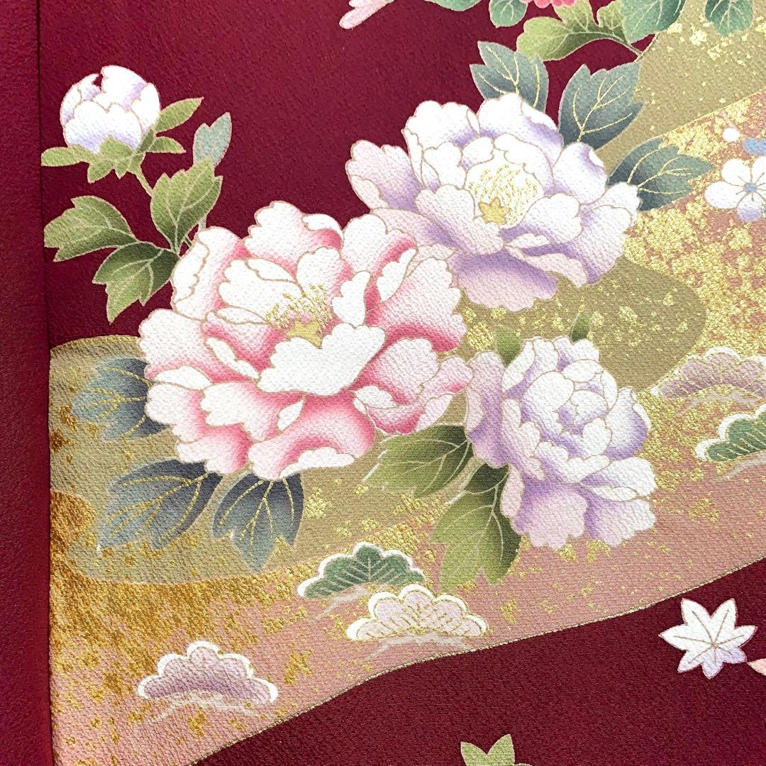 り*い様 【大特価】振袖　6点セット　牡丹柄　友禅　身丈164cm 金糸刺繍　あ