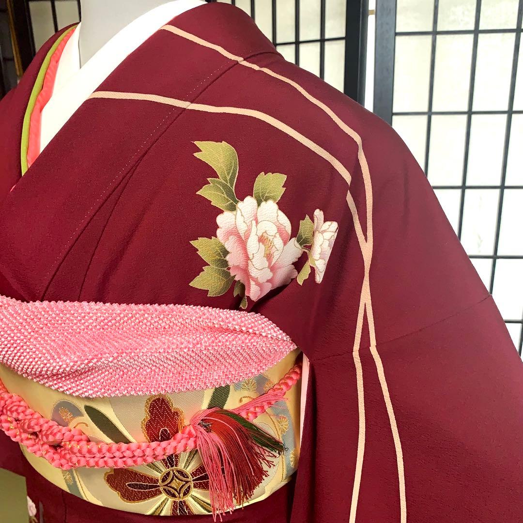 り*い様 【大特価】振袖　6点セット　牡丹柄　友禅　身丈164cm 金糸刺繍　あ