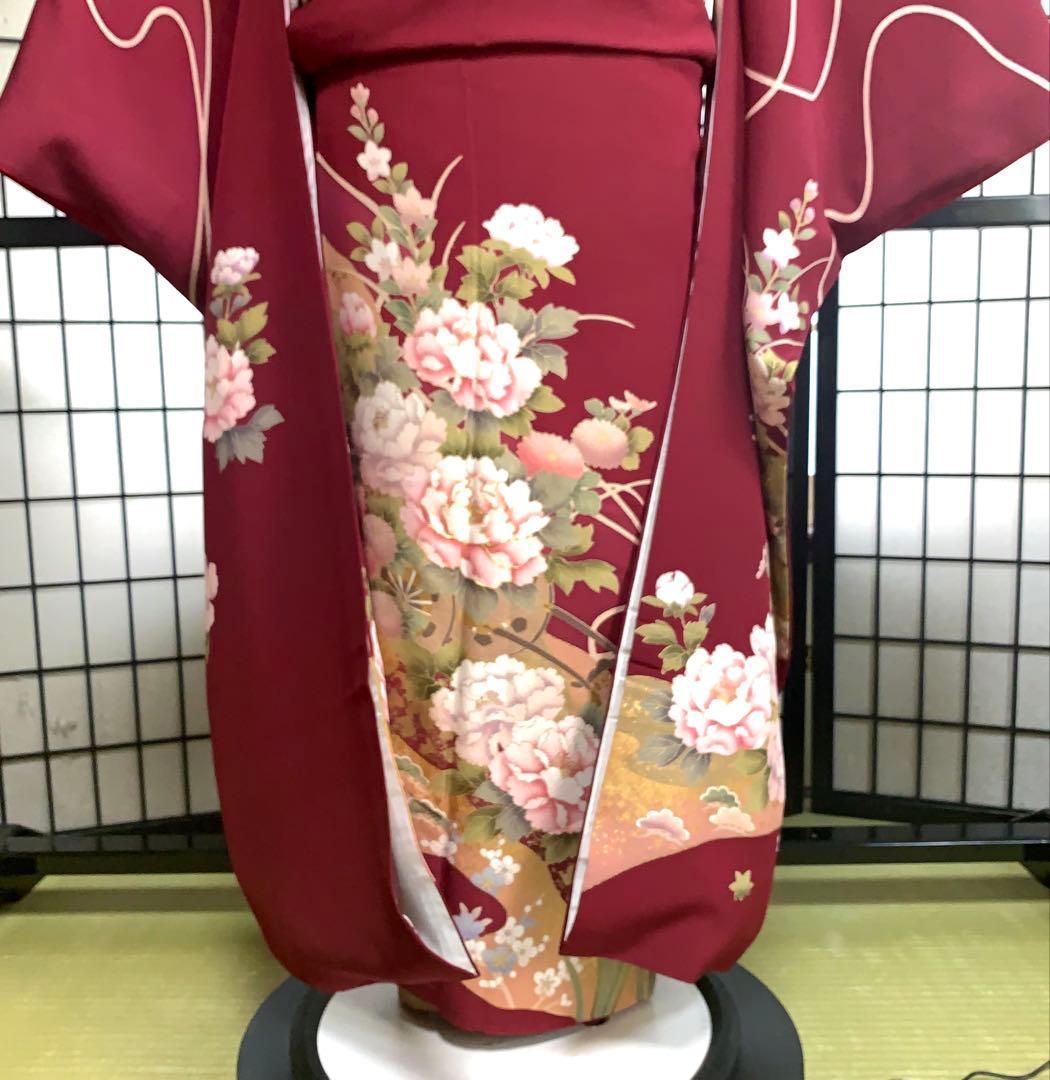り*い様 【大特価】振袖　6点セット　牡丹柄　友禅　身丈164cm 金糸刺繍　あ