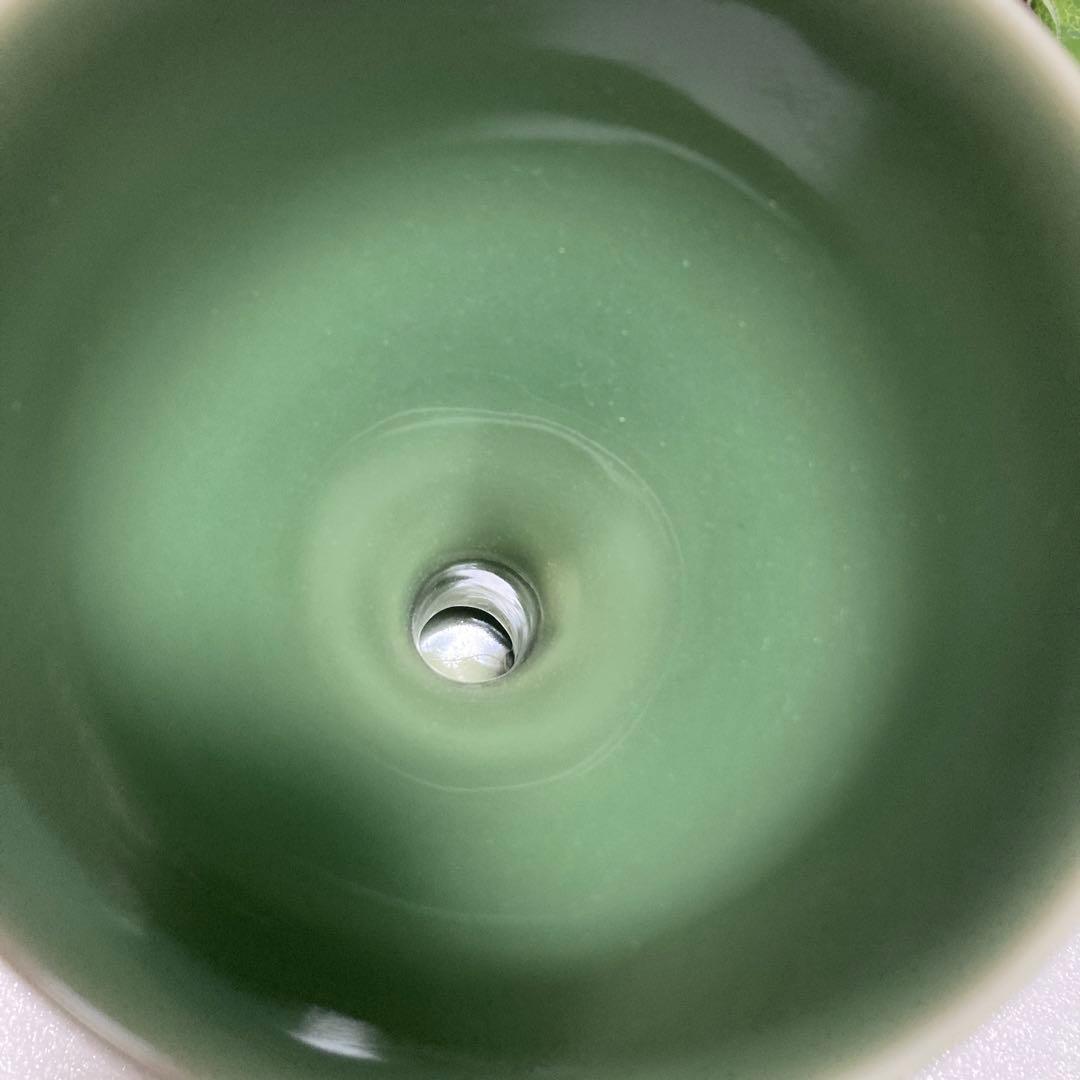 新品　骨董品　京焼　清水焼　平安 加藤渓山　加藤実　天龍寺青瓷花瓶　時代物　花器