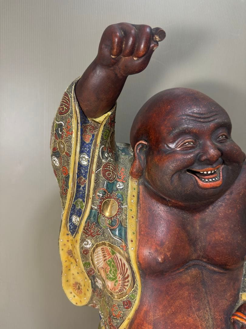 2306 九谷焼　布袋　縁起物 七福神 置物 特大　高60cm  神仏物 時代物