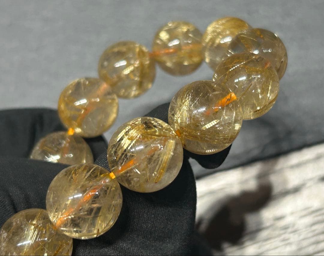 pirokei ゴールドルチルクォーツブレスレット　14mm