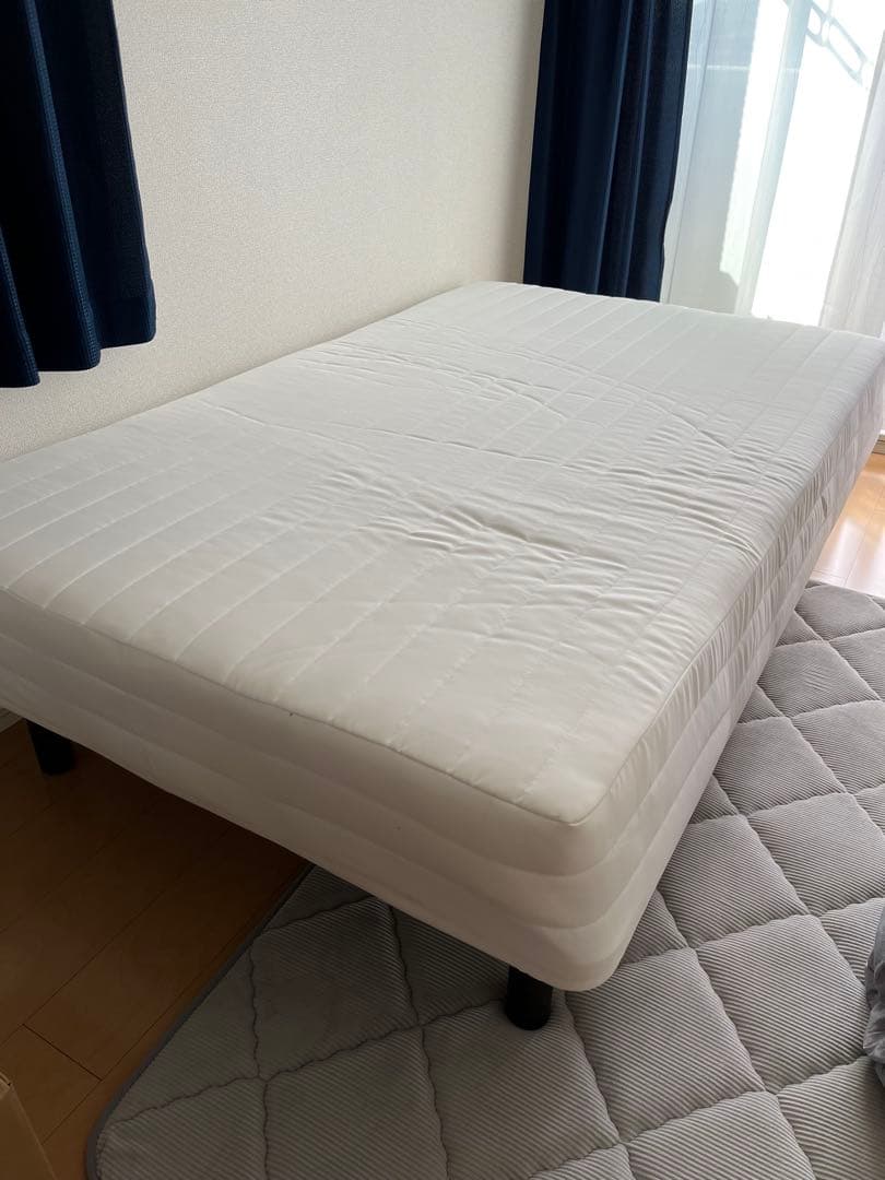 【Siro】【無印良品】マットレス 高密度ポケットコイルセミダブル脚付き