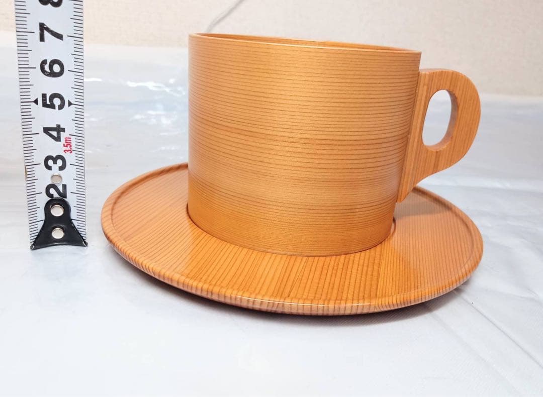 大館工芸社 曲げわっぱ　カップ＆ソーサー　2客　ペア　天然木　伝統工芸品