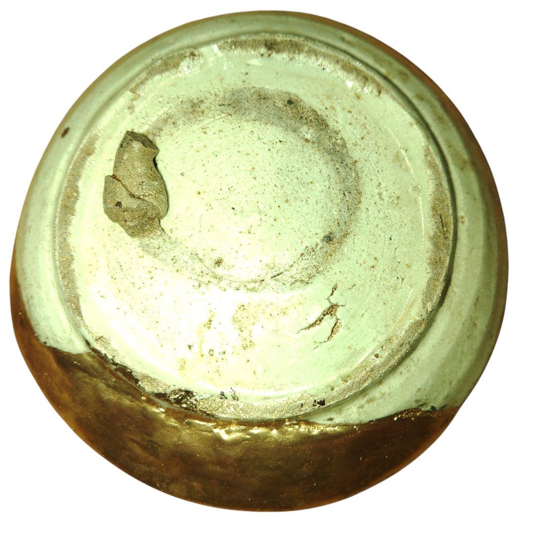 桃山時代　鉄絵アヤメ文絵志野小皿　金継ぎ　発掘品