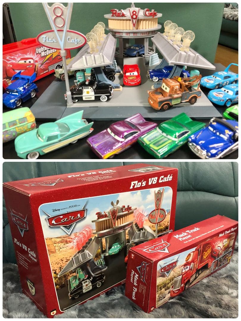 ★絶版！￼カーズ￼ V8カフェ&マック￼トレーラー& ミニカー17台￼セット￼
